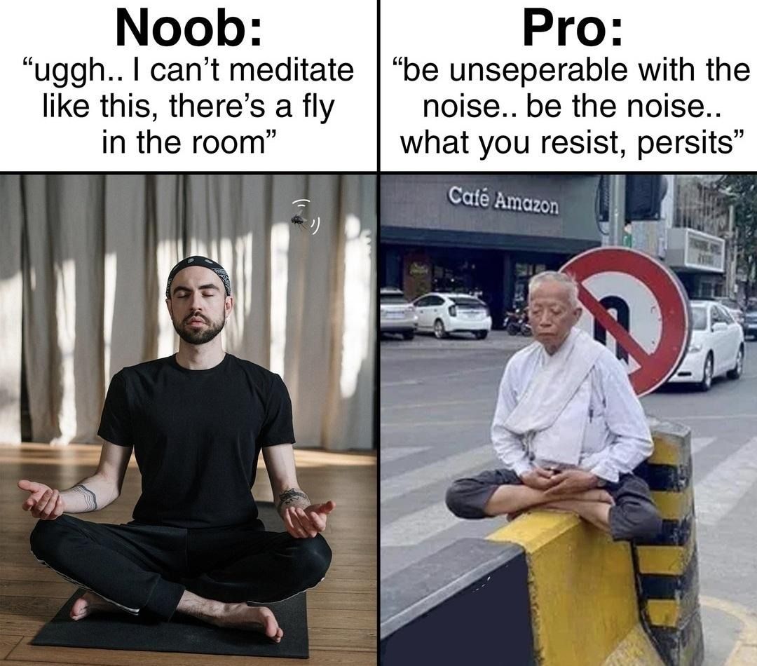funny meditation meme