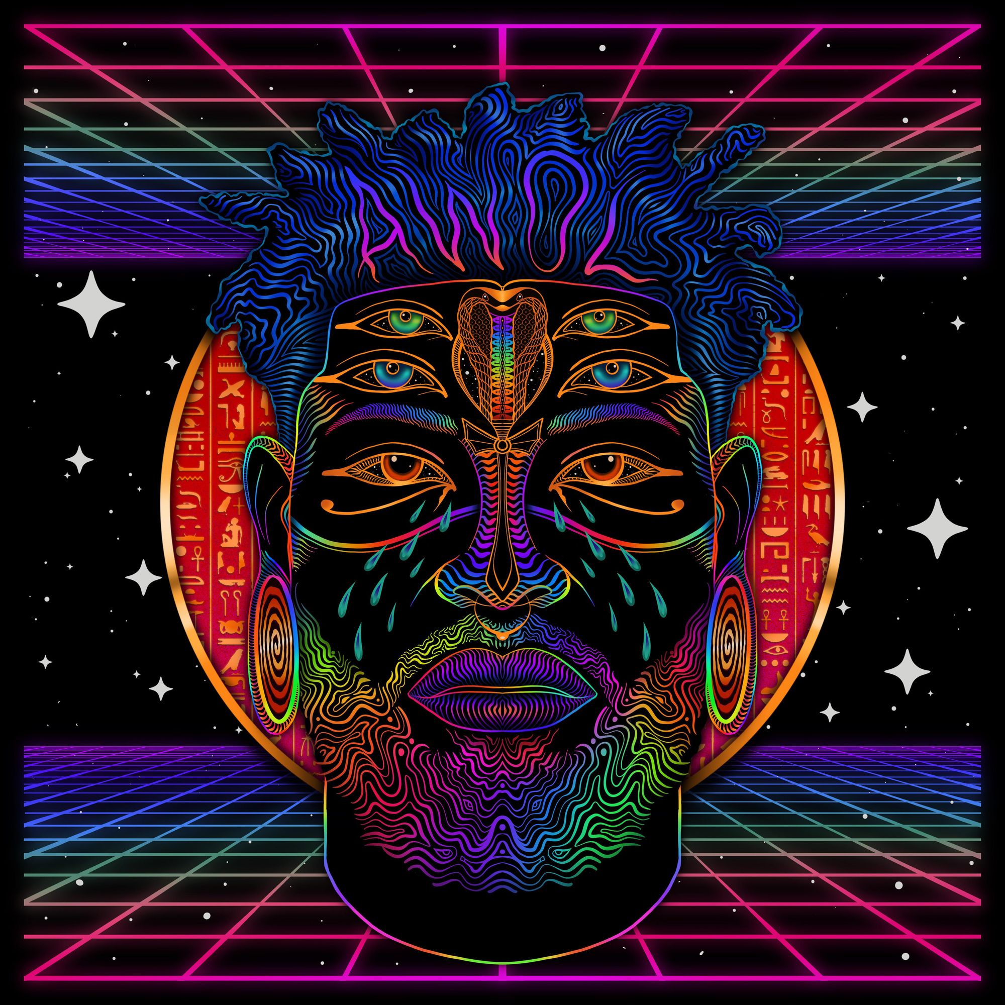 DMT inspired cover art from the song AWOL by Calvin Ascends
