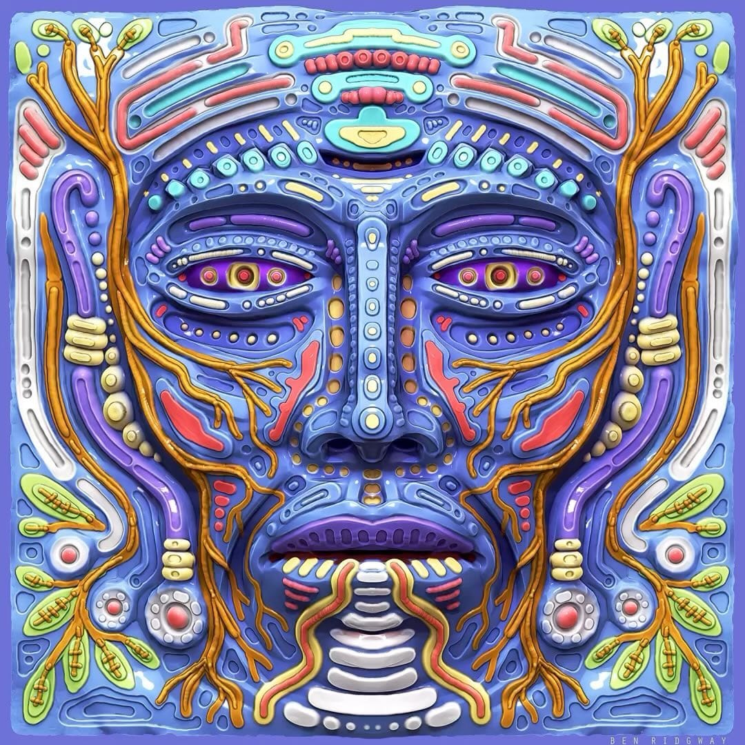 espiritu psychedelic DMT like art work by Ben Ridgway
